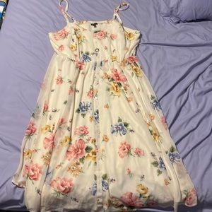 Torrid Ivory and floral chiffon midi dress. Size 3 (22/24) NWT